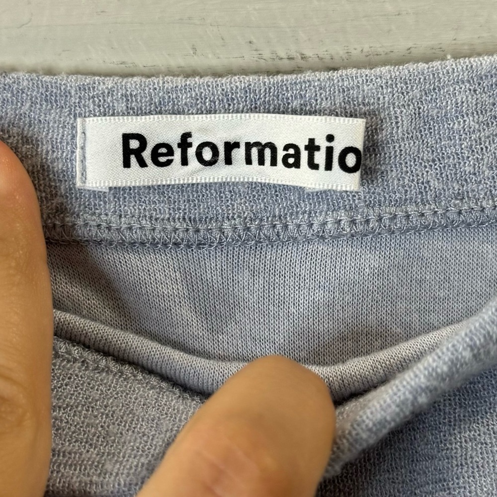 Reformation Women's Terry Cloth Maxi Skirt Light Blue Size Small - Picture 5 of 7